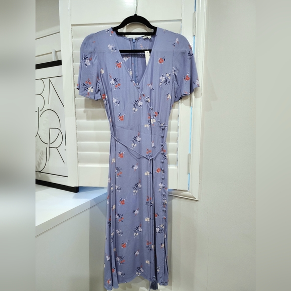 Madewell Button-Wrap Floral Midi Dress - Picture 2 of 4